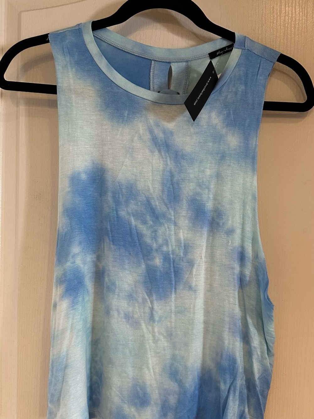 Women's Blue Tie-Dye Sleeveless Tank Top